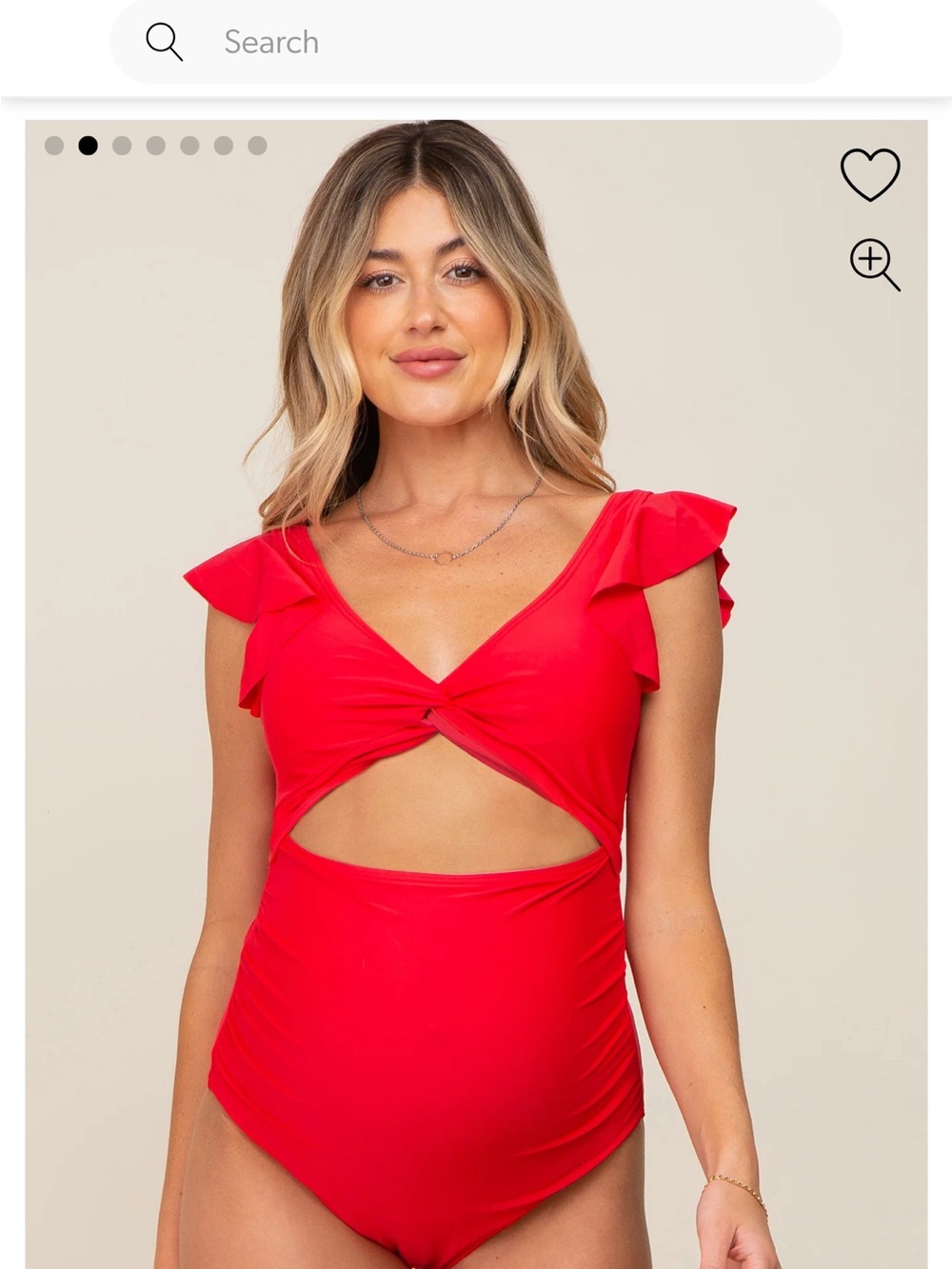 Red maternity Swimsuit from Pink Blush
